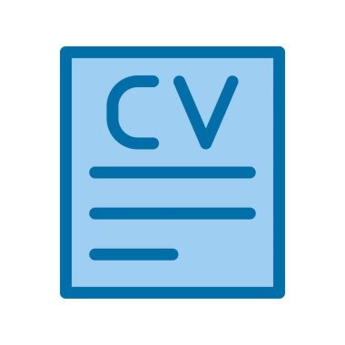 Müfredat Vitae Mavi Vektör Simgesi Tasarımı