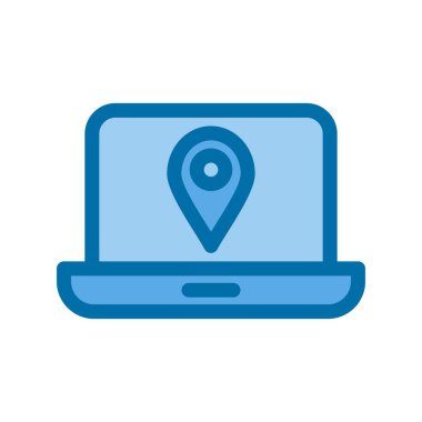 Konum Mavi Vektör Simgesi Tasarımı