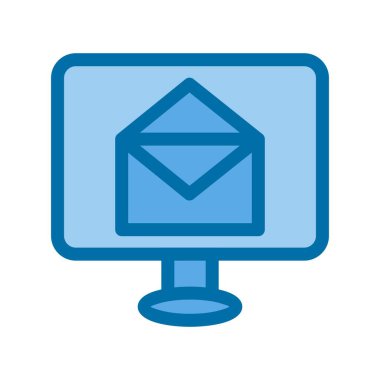 Mavi Vektör Simgesi Tasarımı E- posta Dolduruldu