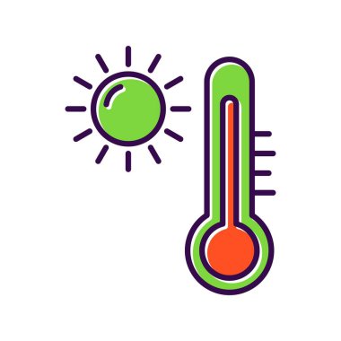 Yaz Sıcaklığı Doldurulmuş Vektör Simgesi Tasarımı