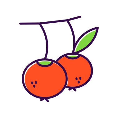 Berry Doldurulmuş Vektör Simgesi Tasarımı