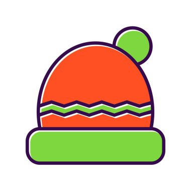 Şapka Doldurulmuş Vektör Simgesi Tasarımı