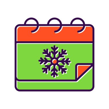 Takvim Doldurulmuş Vektör Simgesi Tasarımı