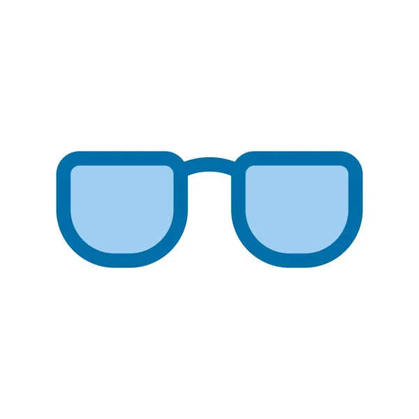 Gafas Rellenas Azul Vector Icono Diseño — Archivo Imágenes Vectoriales