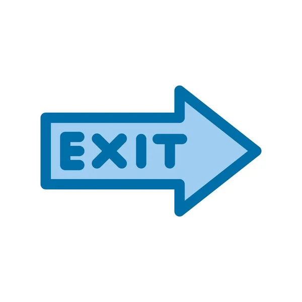 Exit Gefülltes Blue Vector Icon Design — Stockvektor