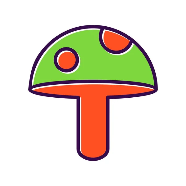 Mushroom Filled Vector Icon Desig — Stock Vector