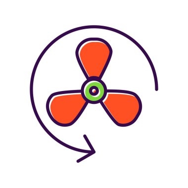 Fan Doldurulmuş Vektör Simgesi Tasarımı