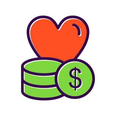 Bağış Doldurulmuş Vektör Simgesi Tasarımı