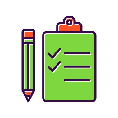 Görev Doldurulmuş Vektör Simgesi Tasarımı