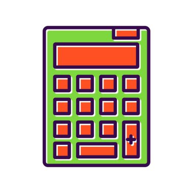 Hesaplayıcı Doldurulmuş Vektör Simgesi Tasarımı