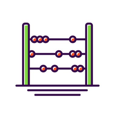 Abaküs Doldurulmuş Vektör Simgesi Tasarımı