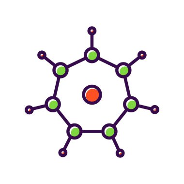 Moleküler Doldurulmuş Vektör Simgesi Tasarımı