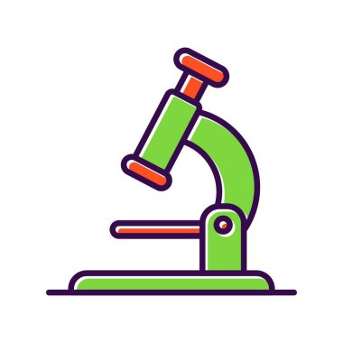  Mikroskop Doldurulmuş Vektör Simgesi Tasarımı