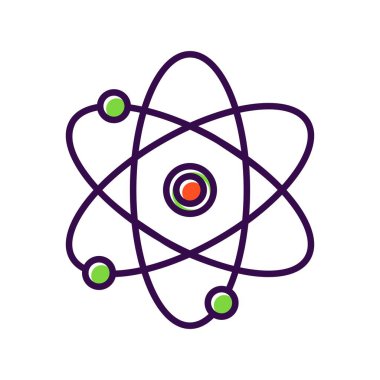 Atom Doldurulmuş Vektör Simgesi Tasarımı