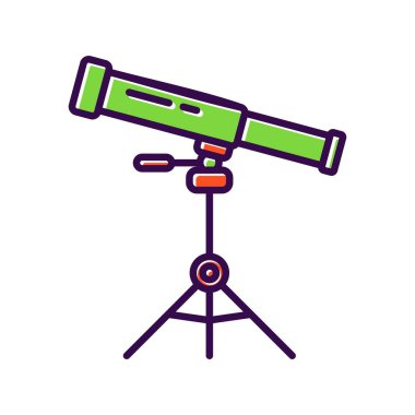 Teleskop Dolu Vektör Simgesi Tasarımı