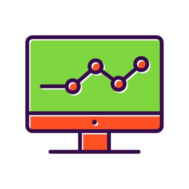 İstatistikler Doldurulmuş Vektör Simgesi Tasarımı