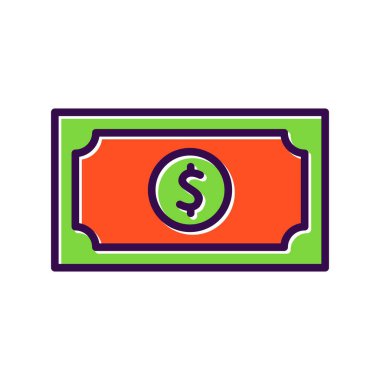 Para Birimi Doldurulmuş Vektör Simgesi Tasarımı