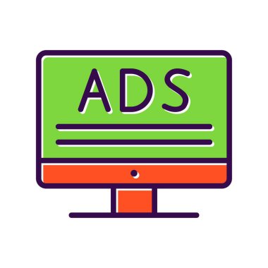 Reklam Doldurulmuş Vektör Simgesi Tasarımı