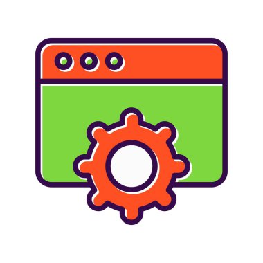 Web sayfası Doldurulmuş Vektör Simgesi Tasarımı