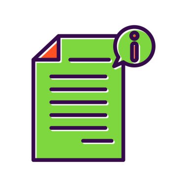 Belge Doldurulmuş Vektör Simgesi Tasarımı