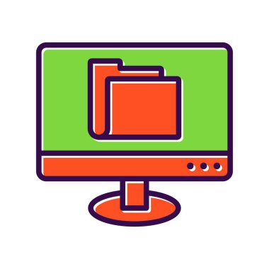 Veri Koruyucusu Doldurulmuş Vektör Simgesi Tasarımı