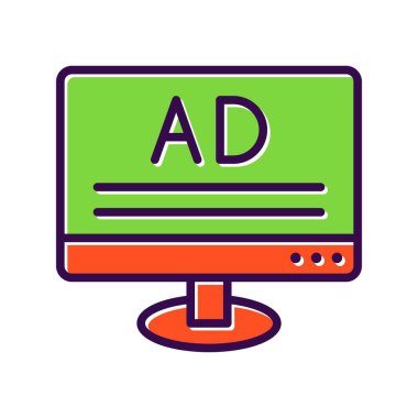 Reklam Doldurulmuş Vektör Simgesi Tasarımı