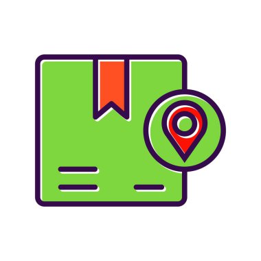 Konum Doldurulmuş Vektör Simgesi Tasarımı