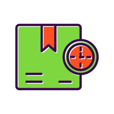 Saat Dolu Vektör Simgesi Tasarımı