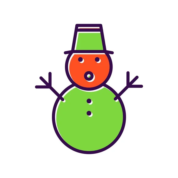 Χιονάνθρωπος Γεμισμένο Διάνυσμα Εικονίδιο Desig — Διανυσματικό Αρχείο