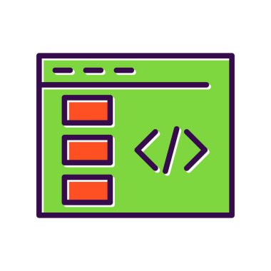 Web Sitesi Dolu Vektör Simgesi Tasarımı