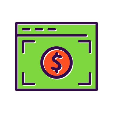  Dolarlık Dolu Vektör Simgesi Tasarımı