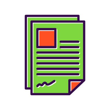 Müfredat Doldurulmuş Vektör Simgesi Tasarımı