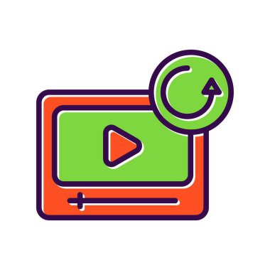 Doldurulmuş Vektör Simgesi Tasarımı Yeniden Yükle