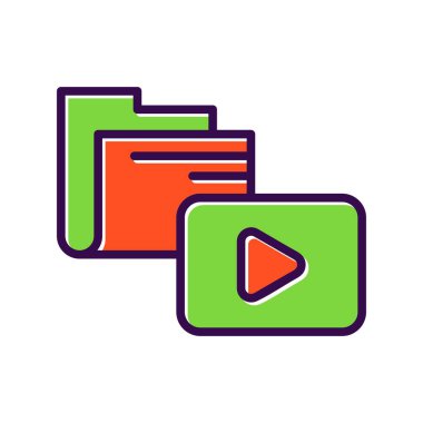 Dizin Dosyası Doldurulmuş Vektör Simgesi Tasarımı