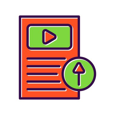 Dosya Doldurulmuş Vektör Simgesi Tasarımı Yükle