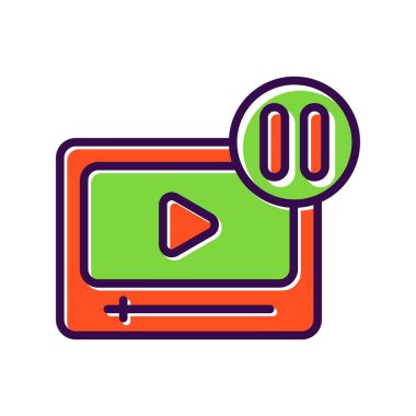 Videoyu Duraklat Vektör Simgesi Tasarımı