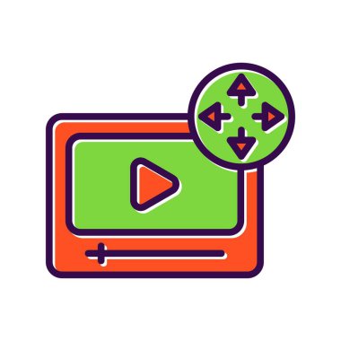 Video Doldurulmuş Vektör Simgesi Tasarımı Genişlet