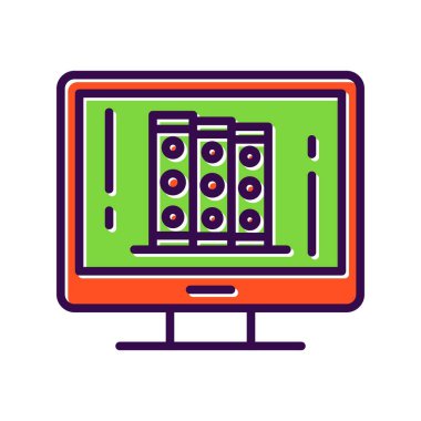 Çevrimiçi Dolu Vektör Simgesi Tasarımı