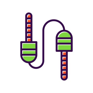 Ses Kablosu Dolu Vektör Simgesi Tasarımı