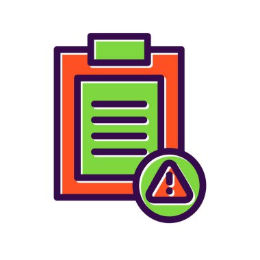 Ünlem İşareti Dolu Vektör Simgesi Tasarımı