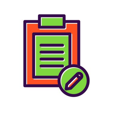 Kayıt Doldurulmuş Vektör Simgesi Tasarımı