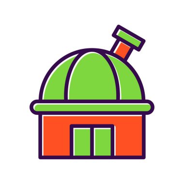 Gözlemevi Dolu Vektör Simgesi Tasarımı