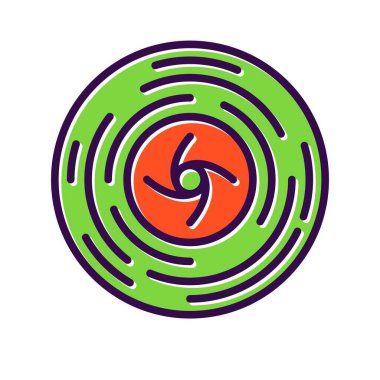 Kara Delik Dolu Vektör Simgesi Tasarımı