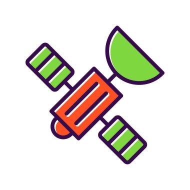 Uydu Doldurulmuş Vektör Simgesi Tasarımı