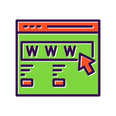 Web Sitesi Dolu Vektör Simgesi Tasarımı