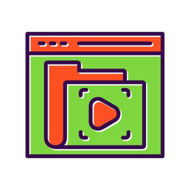  Çevrimiçi öğrenme Dolu Vektör Simgesi Tasarımı