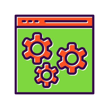 Gear Doldurulmuş Vektör Simgesi Tasarımı