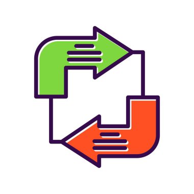 Diyagram Dolu Vektör Simgesi Tasarımı