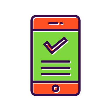  Tik Doldurulmuş Vektör Simgesi Tasarımı