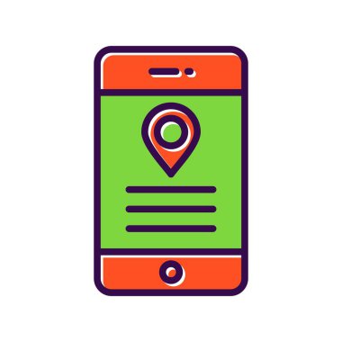 Konum Doldurulmuş Vektör Simgesi Tasarımı